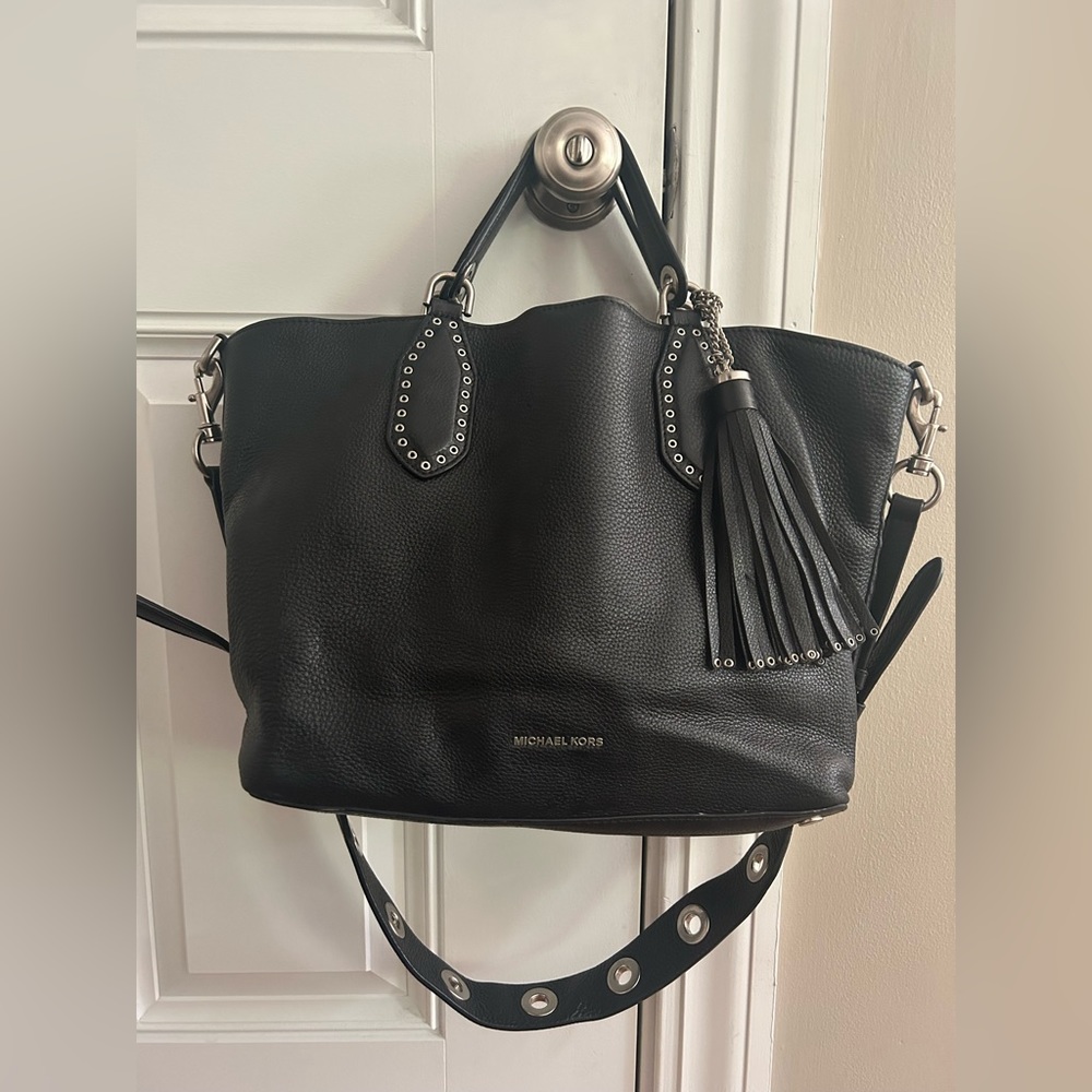 Large Black Leather Michael Kors Bag